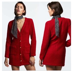 NWT Zara Red textured weave dress